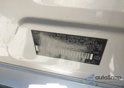 2011 Lexus Is 250 from USA, damaged, VIN JTHBF5C24B5143748